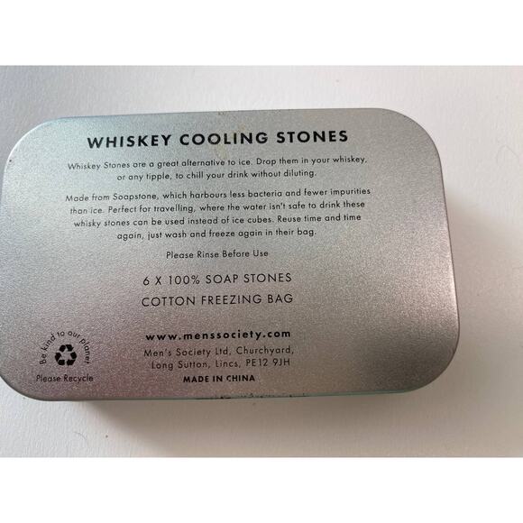 Whiskey cooling stones Mens Society, 6 soap stones and cotton freezing bag - Picture 3 of 4